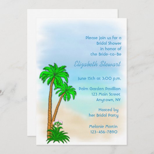 Invitation à thème tropical (Devant / Derrière)