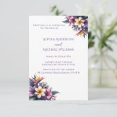Invitation À Thème Tropical Floral Mariage (Debout devant)