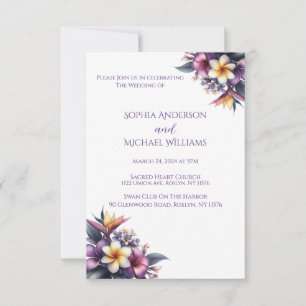 Invitation À Thème Tropical Floral Mariage