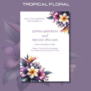Invitation À Thème Tropical Floral Mariage