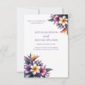 Invitation À Thème Tropical Floral Mariage (Devant)
