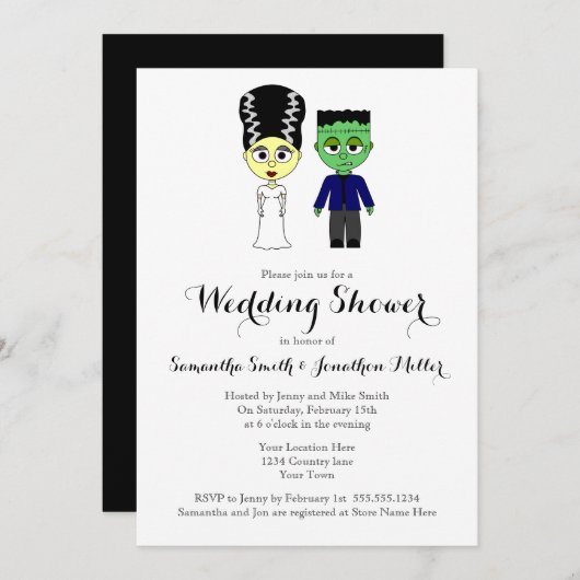 Invitation à thème Wedding shower Halloween (Devant / Derrière)