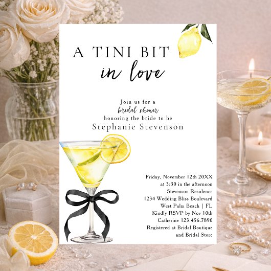 Invitation A Tini Bit In Love Lemon Martini Bridal Shower