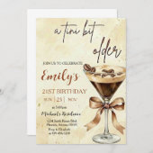 Invitation A Tini Bit Older Expresso Martini Birthday Party (Devant / Derrière)