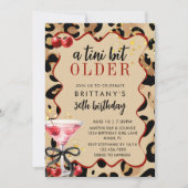 Invitation A Tini Bit Older Leopard Cherry Martini Birthday  (Devant)