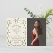 Invitation A Tini Bit Older Martini Bow Birthday Photo (Debout devant)