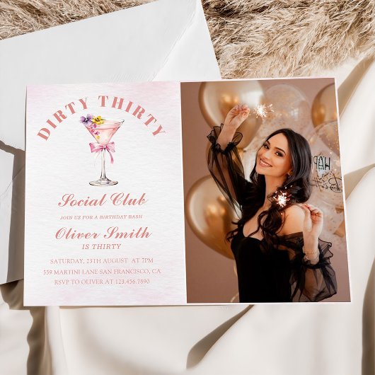 Invitation A Tini Bit Older Martini Dirty Thirty Birthday 