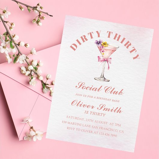 Invitation A Tini Bit Older Martini Dirty Thirty Birthday