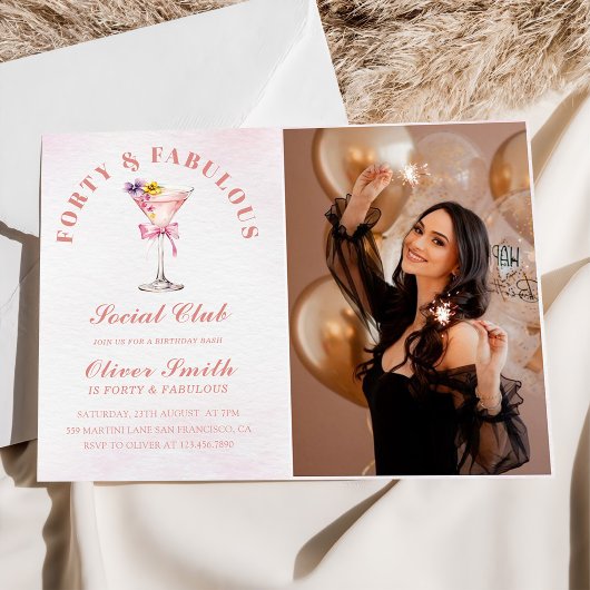 Invitation A Tini Bit Older Martini Forty & Fabulous Birthday