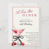 Invitation A Tini Bit Older Old Money Cherry Martini Birthday (Devant)