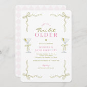 Invitation A Tini Bit Older Pink & Green 30th Birthday Party (Devant / Derrière)