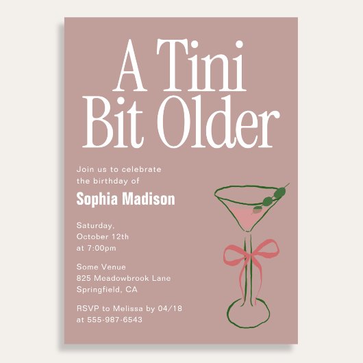 Invitation A Tini Bit Older Retro Birthday
