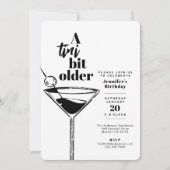 Invitation A Tini Bit Older White Martini Birthday Party (Devant)