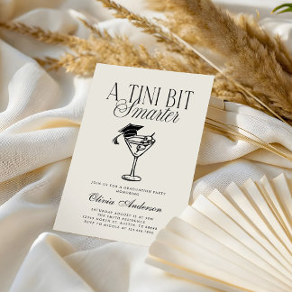 Invitation A Tini Bit Smarter Black White Graduation