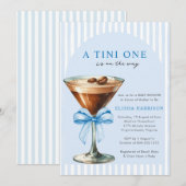 Invitation A Tini One Is on the Way Boy Baby Shower (Devant / Derrière)