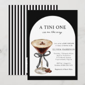 Invitation A Tini One Is on the Way QR code Baby Shower (Devant / Derrière)