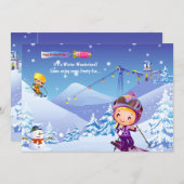 Invitation À Tot De Ski De Neige (Devant / Derrière)