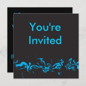 Invitation à tourbillon bleu (Devant / Derrière)