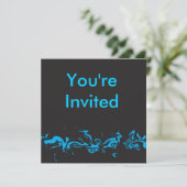 Invitation à tourbillon bleu (Debout devant)