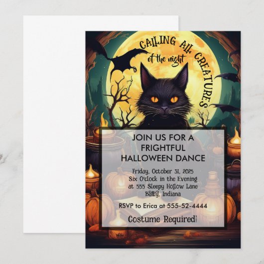 Invitation À tous les Créatures de la Nuit (Devant / Derrière)