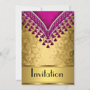 Invitation à toute la fête Or et Violet