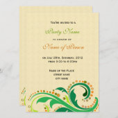 Invitation à toutes les fêtes, florale tourbillonn (Devant / Derrière)