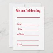 Invitation à toutes les occasions (Dos)