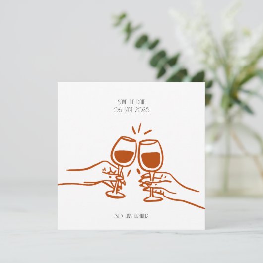 Invitation à trinquer - anniversaire (Debout devant)