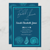 Invitation à trois douches nuptiales Shell (Devant / Derrière)