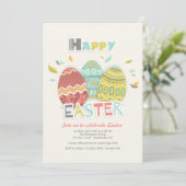 Invitation à trois oeufs de Pâques (Debout devant)