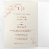 Invitation à trois volets de Mariage de fleurs int (Intérieur en premier)