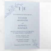 Invitation à trois volets de Mariage de fleurs int (Intérieur en premier)