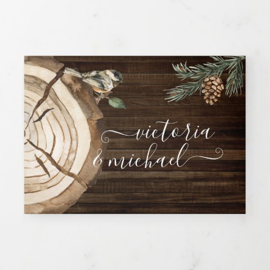 Invitation à trois volets du Mariage forestier rus (Page de couverture)