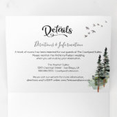 Invitation à trois volets du Mariage forestier ver (Intérieur en premier)