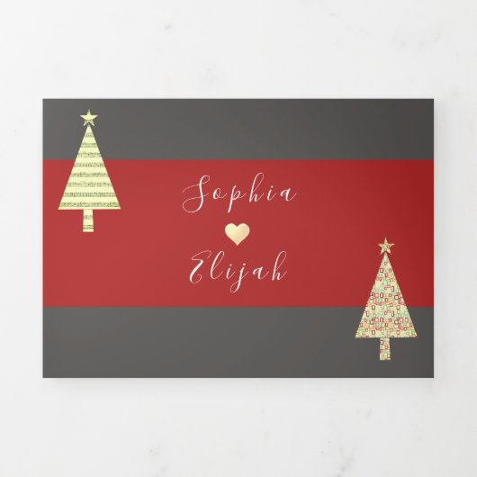 Invitation à trois volets Mariage de Noël (Page de couverture)