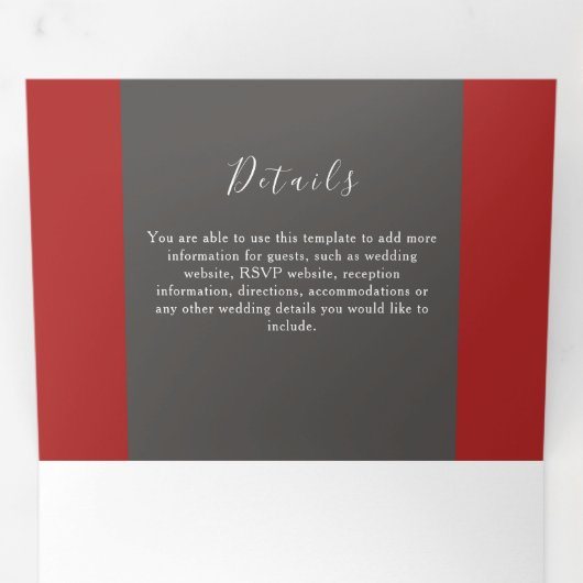 Invitation à trois volets Mariage de Noël (Intérieur en premier)