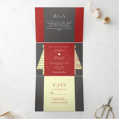 Invitation à trois volets Mariage de Noël (Intérieur)