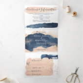 Invitation à trois volets pour Mariage moderne Blu (Intérieur)