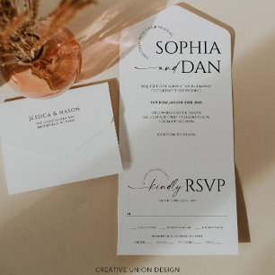 Invitation à trois volets pour Mariage tout simple