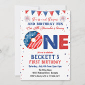 Invitation à un 1er anniversaire le 4 juillet (Devant)