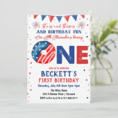 Invitation à un 1er anniversaire le 4 juillet (Debout devant)