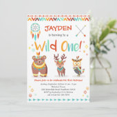 Invitation à un anniversaire sauvage, forêt tribal (Debout devant)