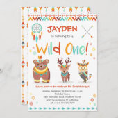 Invitation à un anniversaire sauvage, forêt tribal (Devant / Derrière)