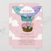 Invitation à un Baby shower de lapin élevé (Devant / Derrière)