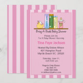 Invitation à un Baby shower de livre (fille) (Devant / Derrière)