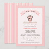 Invitation à un Baby shower de livres par la Choue (Devant / Derrière)