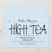 Invitation à un baby shower de thé pour les garçon (Devant / Derrière)