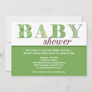 Invitation à un Baby shower neutre pour les femmes
