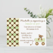 Invitation à un Baby shower Pois neutre (Debout devant)