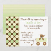 Invitation à un Baby shower Pois neutre (Devant / Derrière)